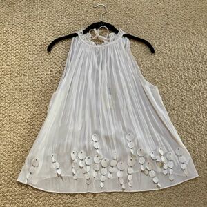 Ramy Brook white pleated halter top NWT